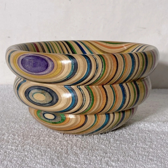 Adrian Martinus Recycled Skateboard  Wood Bowl - Picture 3 of 14